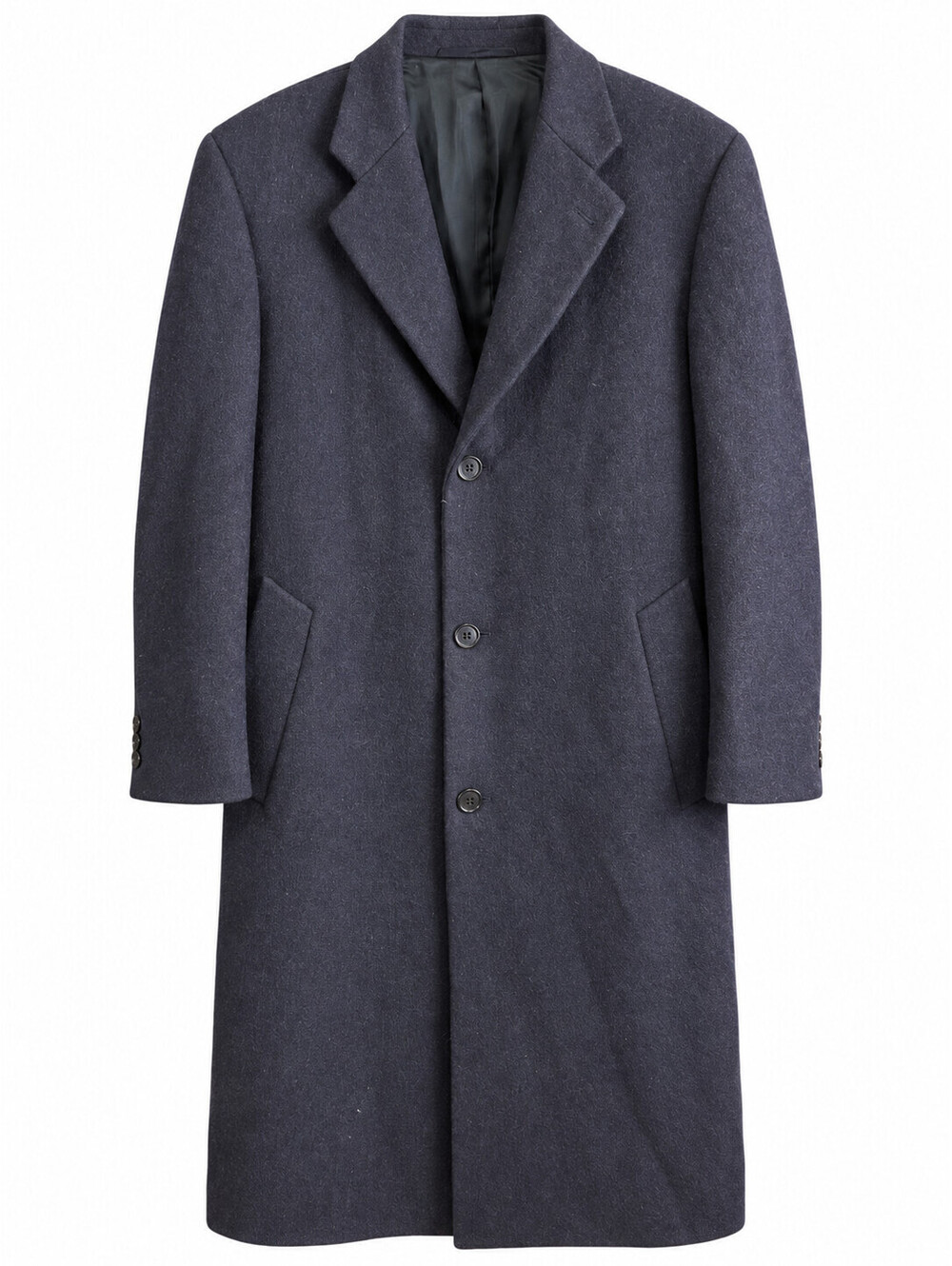 Burberry London Vintage Y2K Men's Navy Blue Wool Overcoat USA Made Size 38R